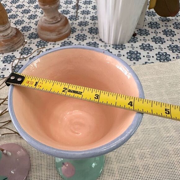 Susan Painter Pottery 2 Pc Handmade Wine Goblets Signed Handpainted “Beachware” - Picture 10 of 10